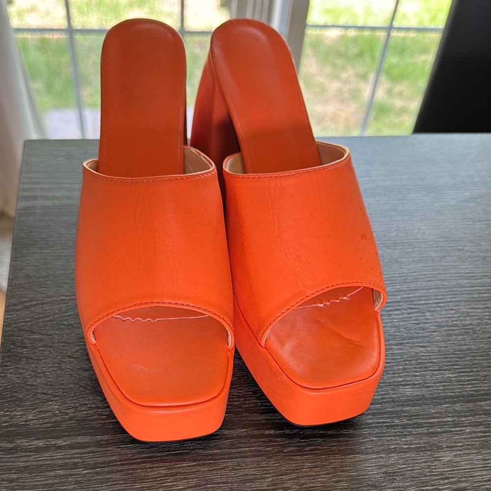 Orange Platform Heels